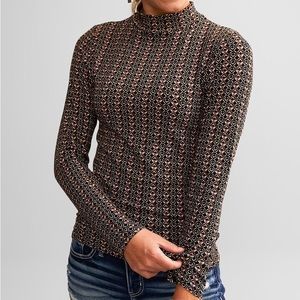 Red by BKE Mock Neck Long Sleeve Top XL